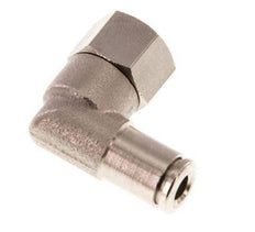 4mm x G1/8'' 90deg Elbow Push-in Fitting with Female Threads Brass NBR Rotatable [2 Pieces]