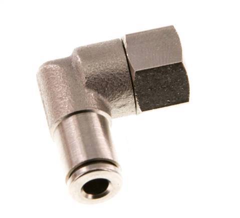 4mm x G1/8'' 90deg Elbow Push-in Fitting with Female Threads Brass NBR Rotatable [2 Pieces]