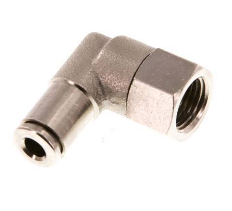 4mm x G1/8'' 90deg Elbow Push-in Fitting with Female Threads Brass NBR Rotatable [2 Pieces]