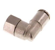 6mm x G1/8'' 90deg Elbow Push-in Fitting with Female Threads Brass NBR Rotatable [2 Pieces]