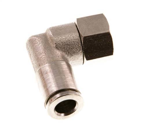 6mm x G1/8'' 90deg Elbow Push-in Fitting with Female Threads Brass NBR Rotatable [2 Pieces]