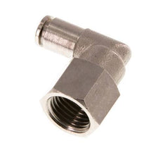 4mm x G1/4'' 90deg Elbow Push-in Fitting with Female Threads Brass NBR Rotatable [2 Pieces]