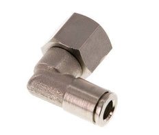 6mm x G1/4'' 90deg Elbow Push-in Fitting with Female Threads Brass NBR Rotatable [2 Pieces]