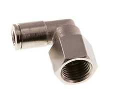 6mm x G1/4'' 90deg Elbow Push-in Fitting with Female Threads Brass NBR Rotatable [2 Pieces]