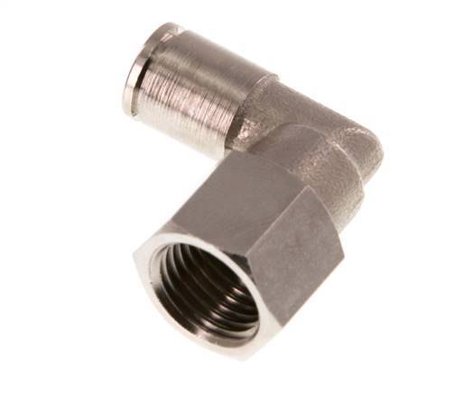 6mm x G1/4'' 90deg Elbow Push-in Fitting with Female Threads Brass NBR Rotatable [2 Pieces]