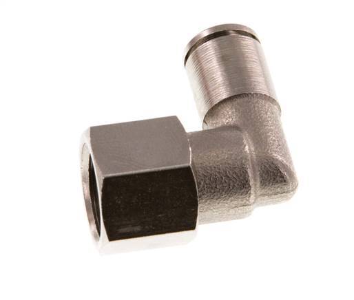 6mm x G1/4'' 90deg Elbow Push-in Fitting with Female Threads Brass NBR Rotatable [2 Pieces]