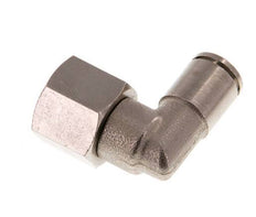 6mm x G1/4'' 90deg Elbow Push-in Fitting with Female Threads Brass NBR Rotatable [2 Pieces]