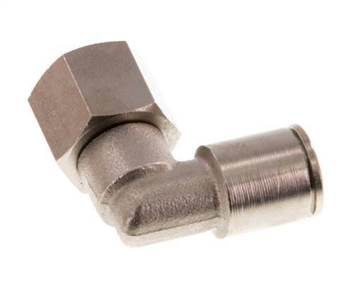 8mm x G1/4'' 90deg Elbow Push-in Fitting with Female Threads Brass NBR Rotatable [2 Pieces]