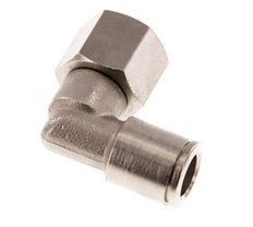 8mm x G1/4'' 90deg Elbow Push-in Fitting with Female Threads Brass NBR Rotatable [2 Pieces]