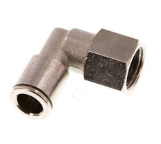 8mm x G1/4'' 90deg Elbow Push-in Fitting with Female Threads Brass NBR Rotatable [2 Pieces]