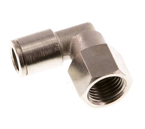 8mm x G1/4'' 90deg Elbow Push-in Fitting with Female Threads Brass NBR Rotatable [2 Pieces]