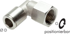 8mm x G1/8'' 90deg Elbow Push-in Fitting with Female Threads Brass NBR Rotatable [2 Pieces]