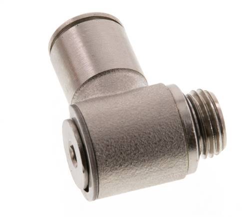 10mm x G1/4'' 90deg Elbow L-shape Push-in Fitting with Male Threads Brass NBR Rotatable