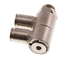 8mm x G1/4'' 2-way Manifold Push-in Fitting with Male Threads Brass NBR Rotatable