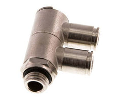 8mm x G1/4'' 2-way Manifold Push-in Fitting with Male Threads Brass NBR Rotatable