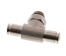 4mm x G1/8'' Inline Tee Push-in Fitting with Male Threads Brass NBR Rotatable