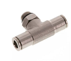 6mm x G1/8'' Inline Tee Push-in Fitting with Male Threads Brass NBR Rotatable