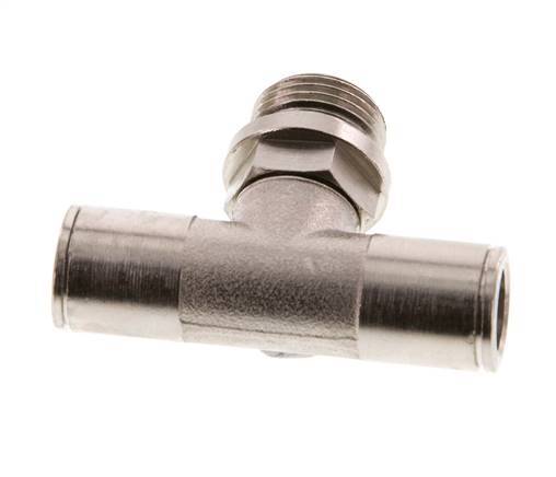 10mm x G3/8'' Inline Tee Push-in Fitting with Male Threads Brass NBR Rotatable