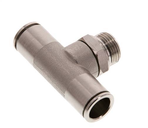 12mm x G3/8'' Inline Tee Push-in Fitting with Male Threads Brass NBR Rotatable