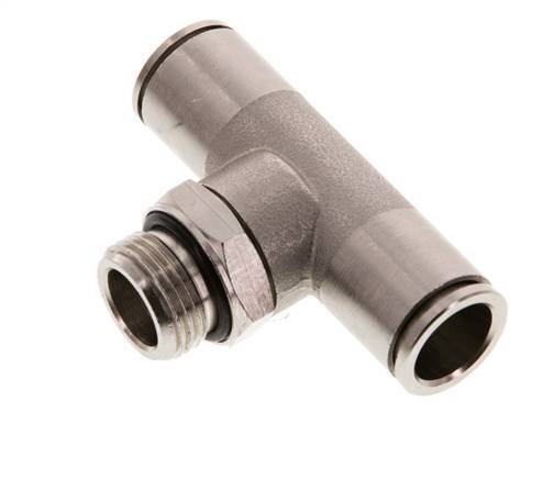 12mm x G3/8'' Inline Tee Push-in Fitting with Male Threads Brass NBR Rotatable