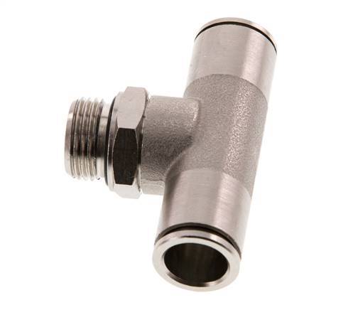 12mm x G3/8'' Inline Tee Push-in Fitting with Male Threads Brass NBR Rotatable