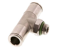 8mm x G1/8'' Inline Tee Push-in Fitting with Male Threads Brass FKM Rotatable