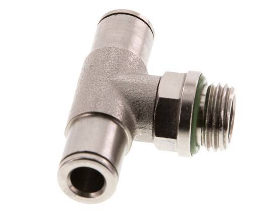 6mm x G1/4'' Inline Tee Push-in Fitting with Male Threads Brass FKM Rotatable