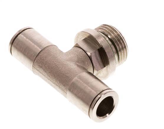 8mm x G3/8'' Inline Tee Push-in Fitting with Male Threads Brass FKM Rotatable