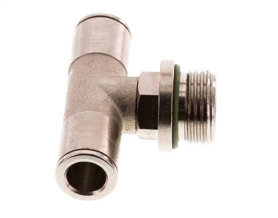 8mm x G3/8'' Inline Tee Push-in Fitting with Male Threads Brass FKM Rotatable