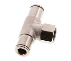 6mm x G1/8'' Inline Tee Push-in Fitting with Female Threads Brass NBR Rotatable