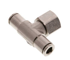 6mm x G1/4'' Inline Tee Push-in Fitting with Female Threads Brass NBR Rotatable