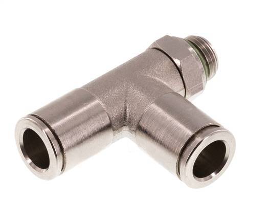 8mm x G1/8'' Right Angle Tee Push-in Fitting with Male Threads Brass FKM Rotatable