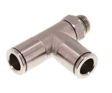 8mm x G1/8'' Right Angle Tee Push-in Fitting with Male Threads Brass FKM Rotatable