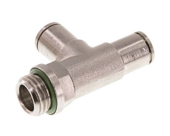 6mm x G1/4'' rechtwinkliges T-Stück Steckverschraubung mit Außengewinde Messing FKM drehbar