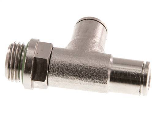6mm x G1/4'' rechtwinkliges T-Stück Steckverschraubung mit Außengewinde Messing FKM drehbar