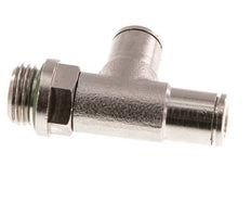 6mm x G1/4'' rechtwinkliges T-Stück Steckverschraubung mit Außengewinde Messing FKM drehbar
