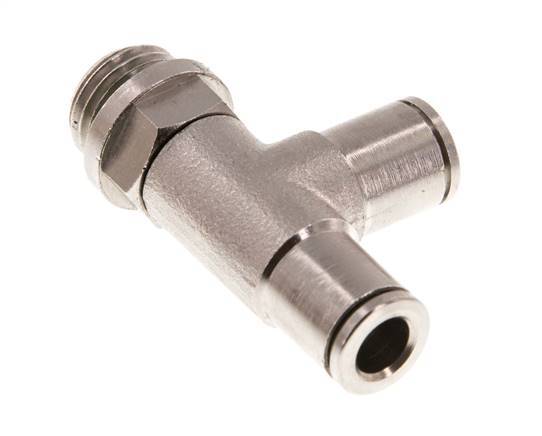 6mm x G1/4'' rechtwinkliges T-Stück Steckverschraubung mit Außengewinde Messing FKM drehbar