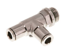 6mm x G1/4'' rechtwinkliges T-Stück Steckverschraubung mit Außengewinde Messing FKM drehbar