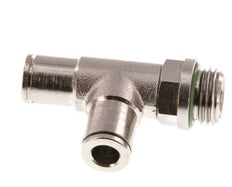6mm x G1/4'' rechtwinkliges T-Stück Steckverschraubung mit Außengewinde Messing FKM drehbar