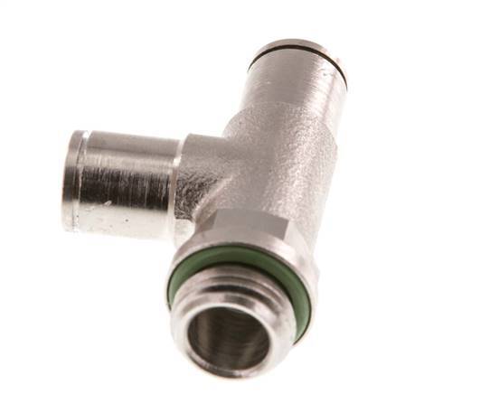 6mm x G1/4'' rechtwinkliges T-Stück Steckverschraubung mit Außengewinde Messing FKM drehbar