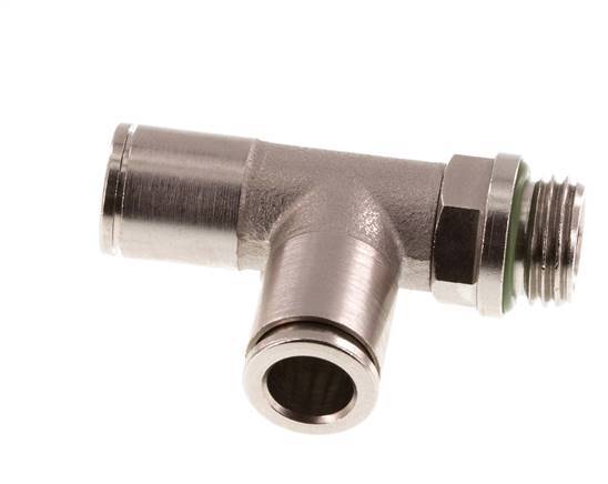 8mm x G1/4'' rechtwinkliges T-Stück Steckverschraubung mit Außengewinde Messing FKM drehbar