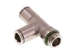 8mm x G1/4'' rechtwinkliges T-Stück Steckverschraubung mit Außengewinde Messing FKM drehbar