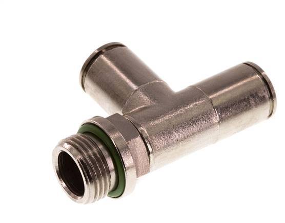10mm x G3/8'' rechtwinkliges T-Stück Steckverschraubung mit Außengewinde Messing FKM drehbar