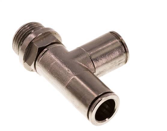10mm x G3/8'' rechtwinkliges T-Stück Steckverschraubung mit Außengewinde Messing FKM drehbar