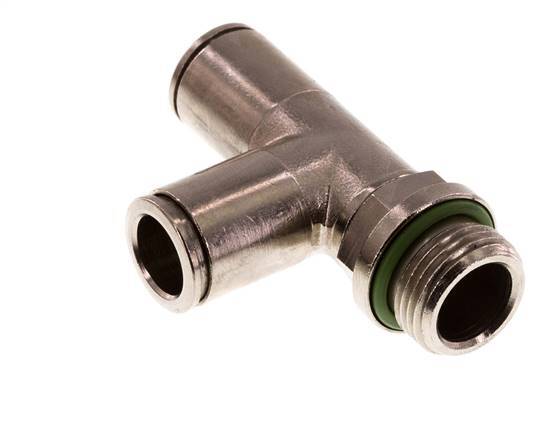 10mm x G3/8'' rechtwinkliges T-Stück Steckverschraubung mit Außengewinde Messing FKM drehbar