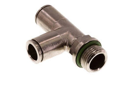 10mm x G3/8'' rechtwinkliges T-Stück Steckverschraubung mit Außengewinde Messing FKM drehbar