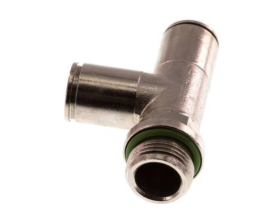 10mm x G3/8'' rechtwinkliges T-Stück Steckverschraubung mit Außengewinde Messing FKM drehbar