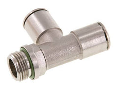 12mm x G3/8'' rechtwinkliges T-Stück Steckverschraubung mit Außengewinde Messing FKM drehbar