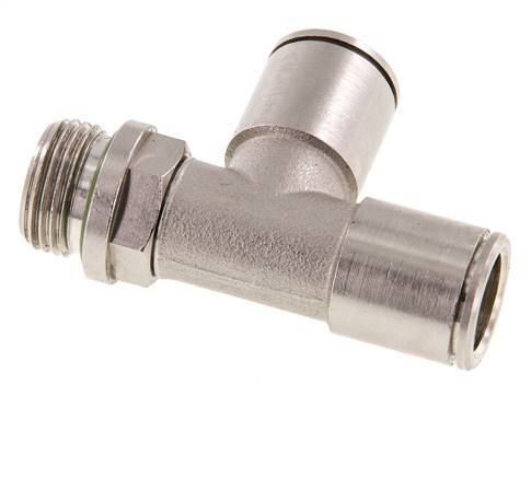 12mm x G3/8'' rechtwinkliges T-Stück Steckverschraubung mit Außengewinde Messing FKM drehbar