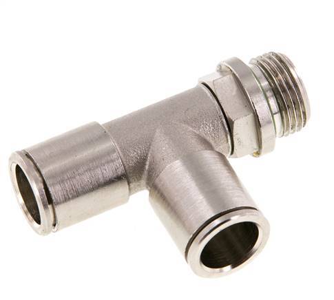 12mm x G3/8'' Right Angle Tee Push-in Fitting with Male Threads Brass FKM Rotatable